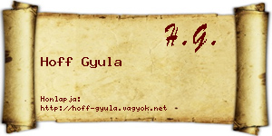 Hoff Gyula névjegykártya