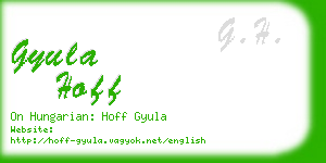 gyula hoff business card
